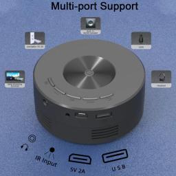 Projetores de fio para exterior, Mini projetor 180P, 4K, 360 Home Cinema, Vídeo USB, filmes, IOS, Android - Image 5