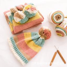 Fio de algodão de malha manual DIY, Rainbow Cake Yarn, tingimento de segmento, 5 fios de leite, 100g, 1PC - Image 3
