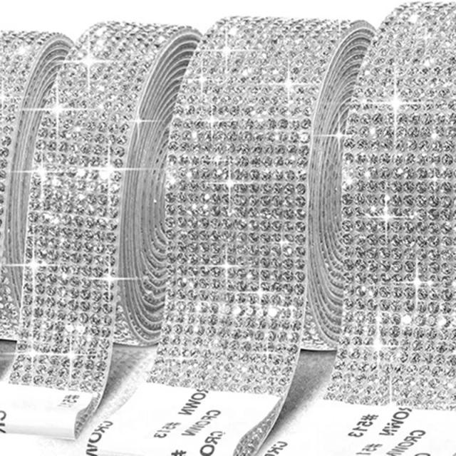 Adesivo Cristal Strass para Decoração DIY: Fita de Diamante para Carros e Celulares, Ideal para Artesanato e Dropshipping