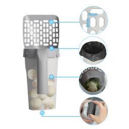 Colher De Lixo De Gato Com Saco De Recarga, Filtro De Animais De Estimação, Banheiro Limpo, Selecionador De Lixo, Auto Limpeza, Suprimentos Cat, Acessório - Image 5