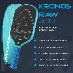 AMASGAME Pickleball Paddle com tampa, fricção de carbono 3K, superfície texturizada, termoformagem, raquete para jogadores avançados - Image 3