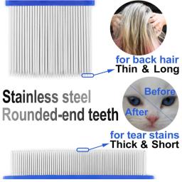 Aço inoxidável Flea Tick Comb para Pet, Comfort Pente de cabelo para gato e cachorro, Home Pet Care, 6pcs - Image 3