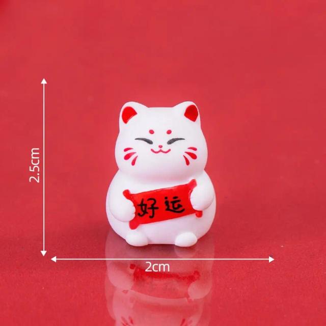 Miniatura Moderna de Gato da Sorte: Decoração Criativa em Estilo Chinês para Micro Paisagens