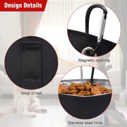 Cão portátil tratar malote com treinamento do cão clicker para cinto cão tratar saco com clipe e abertura magnética mãos-livres pet treat ba - Image 2
