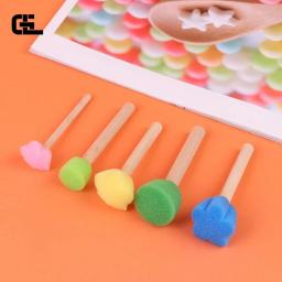 Conjunto de 5 peças para crianças, carimbo esponja, kits de escova, desenho de flores, pintura, brinquedos educativos para crianças - Image 4