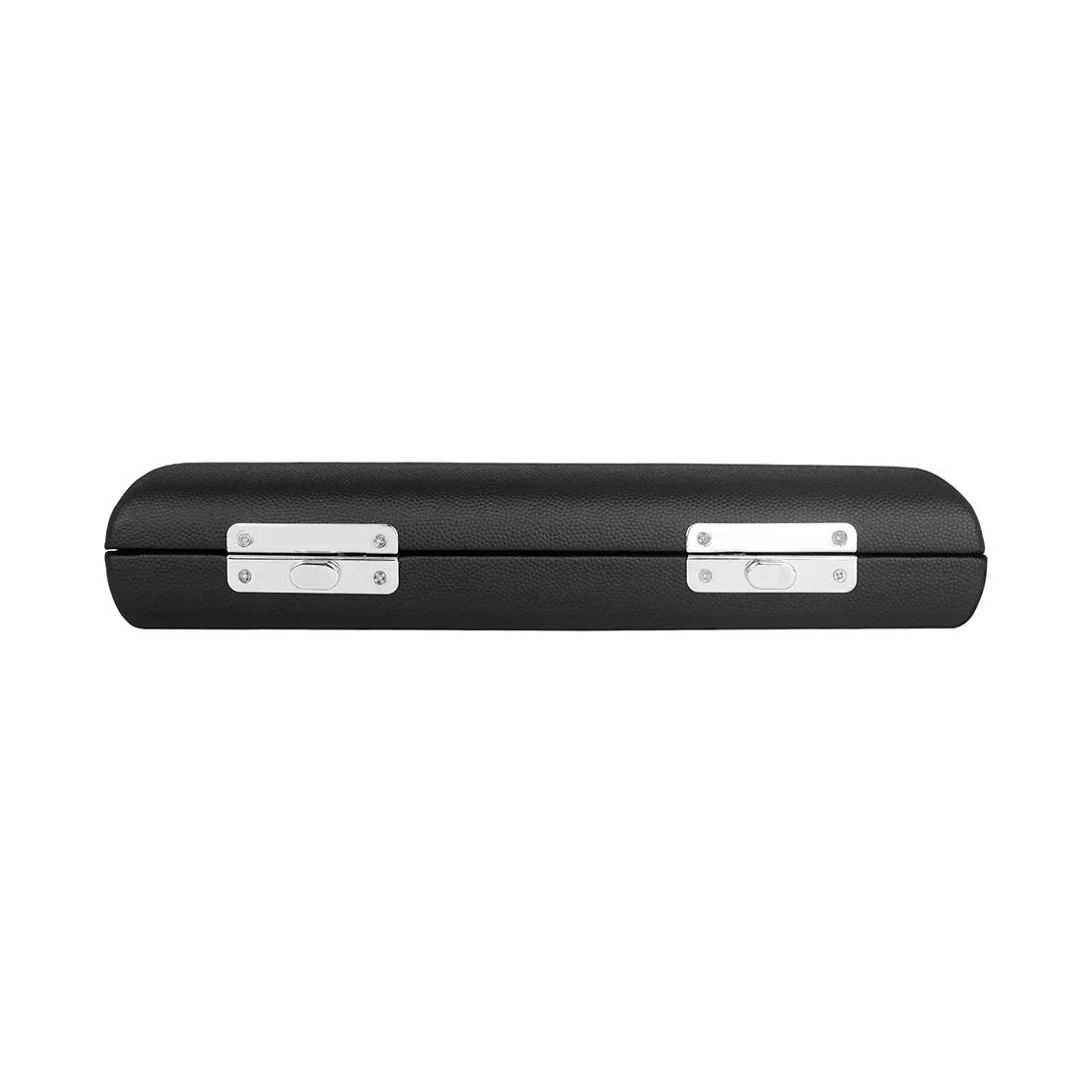 Caixa piccolo de 16 buracos, caixa de armazenamento de couro preto com fivela de metal, à prova d'água, caixa de flauta curta, acessórios para instrumentos de sopro - Image 1