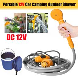 Portátil Camping Duche com Folding Water Bucket, Outdoor Travel Bomba de banho elétrica, Pet Limpeza Car Lavagem Ferramenta, 12V, 20L - Image 2