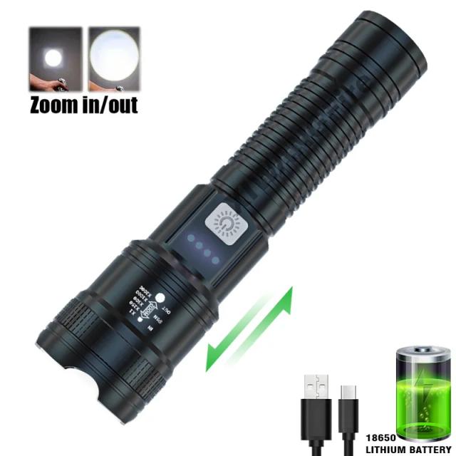 Refletor LED Portátil com Bateria Embutida, 100000 Lúmens, Impermeável e Carregamento USB - Ideal para Acampamentos e Atividades Outdoor