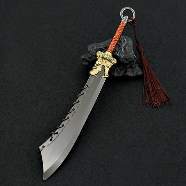 Faca Anel Digital Chinesa - Modelo de Arma Antiga em Liga de Zinco para Artesanato e Decoração de 22cm