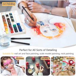 D- conjunto de pincéis de pintura em miniatura, pincel para detalhe fino, arte, acrílico, color, óleo, modelos, 7 pcs - Image 6