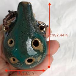 2024 estilo chinês 6 buracos ocarina multi-tom cerâmica apito flauta artesanato de cerâmica presentes acessórios de instrumento musical vintage - Image 6