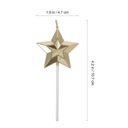 8 pçs estrela decorativa festa bolo toppers decoração ouro decorações de aniversário adornos criativos elegantes velas metal - Image 2