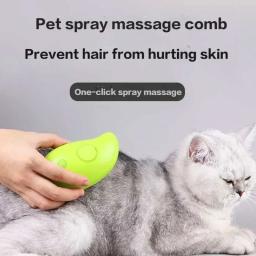 Escova a vapor 3 em 1 para cão e gato, escova a vapor, spray elétrico, para massagem, pet grooming, pente, depilação - Image 4