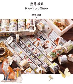 18 pces e fita de papel vintage ins vento material diy adesivo manual da arte suprimentos washi conjunto artesanato scrapbooking escola - Image 5