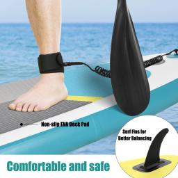 Paddle Board inflável para adultos, Stand Up, grosso SUP Paddleboard, esporte aquático Surf Set, ajustável Paddle Pump e Bag, 6" - Image 4