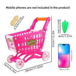 Carrinho de compras de simulação infantil, carrinho de compras de frutas e vegetais Guojiajia, equipado com um carrinho e 16 acessórios - Image 2