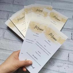 Menu personalizado Aniversário, Padrão Dourado, Cartões de batismo, Menu requintado para Casamento, Chuveiro, Jantar, Gênero Revelar, 50PCs - Image 2