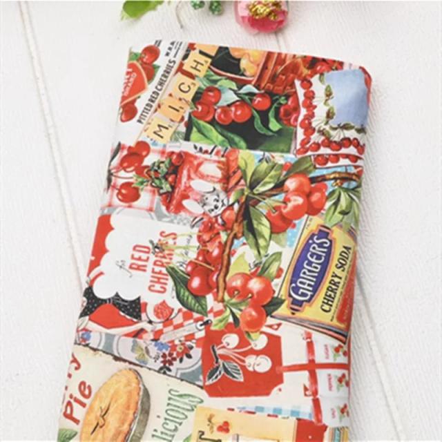 Tecido 100% Algodão com Estampa de Cerejas para Sacolas e Roupas Artesanais - CR-1856
