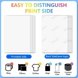 Sublimação Transfer Paper, adequado para todas as impressoras jato de tinta, ideal para copos, tecidos, 100 folhas de 8.5x11in, 120gsm - Image 3