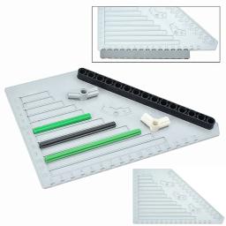 Moc régua de medição de plástico ferramenta de placa de medição fácil tijolo régua tijolos multi-functio blocos de construção peças técnicas para crianças - Image 2
