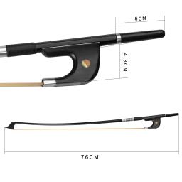 OLHAR Puro De Fibra De Carbono Preto Arco Contrabaixo Arco Em 4/4 3/4 1/2 Tamanho Concerto Bass Contrabaixo Bow Estilo Alemão de Cabelo Verdadeiro Cavalo - Image 2