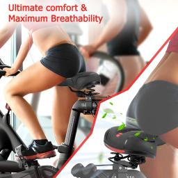 Almofada do assento de bicicleta confortável Bola absorvente de choque duplo Espuma de memória impermeável Almofada do assento de bicicleta larga - Image 6