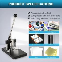 Máquina manual cortada, Rounder de canto, Filé de corte, Papel Holding Printing, Cortador de embalagem, R6, R10 - Image 2