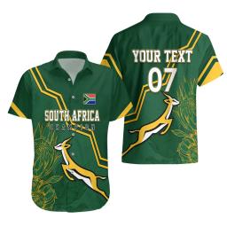 Homens África do Sul Nova Zelândia Rugby 3D Impressão Camisa de Praia Havaiana, Camiseta Top Casual, Alta Qualidade Verão Camiseta de Manga Curta, Personalizado - Image 1