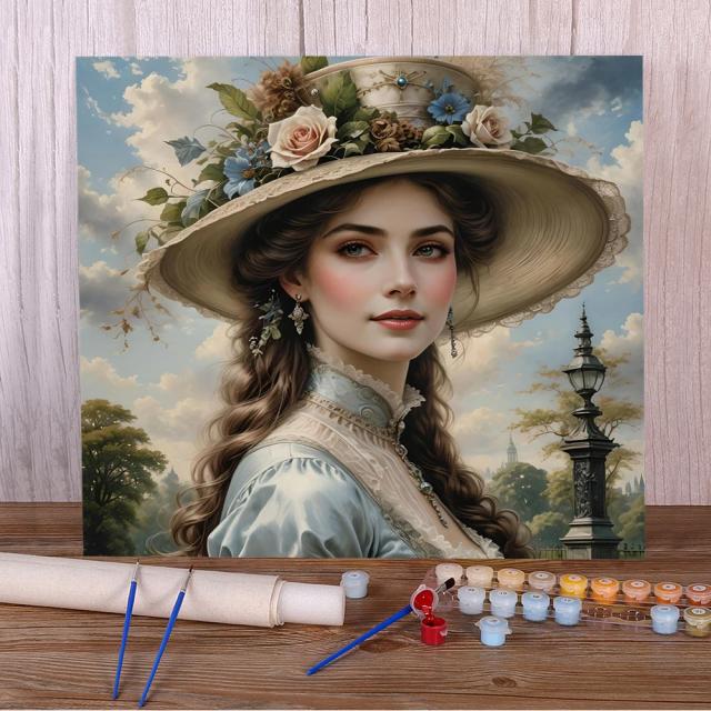 Pintura por Número Menina Bonita com Tinta Acrílica - Kit de Artesanato para Adultos, Decoração para Casa e Presente Especial, Frete Grátis 2024