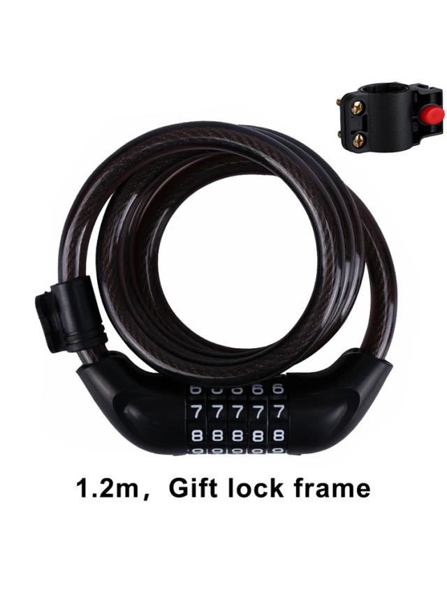 Fecho Portátil Universa para Bicicletas com Cadeado de 5 Dígitos: Segurança Antifurto em Aço para Bikes e Motocicletas