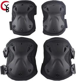 Conjunto de almofadas protetoras de joelho e cotovelo de combate tático para jogo de paintball cs ao ar livre ciclismo segurança skate engrenagem patins joelheira - Image 1