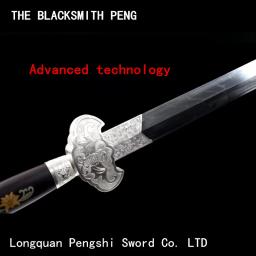 Coleção Longquan Swords, Espadas chinesas exclusivas, Aço especial artesanal, Bainha de sândalo vermelho, Acessórios para escultura em prata pura - Image 3