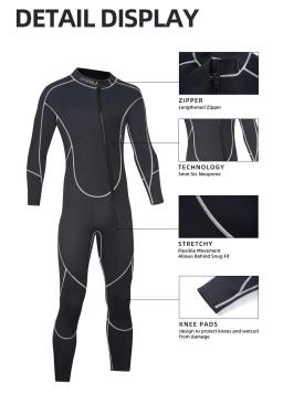 Fato de neoprene masculino, Surf, Mergulho, Snorkeling, Natação, Body Suit, Surf, Kitesurf, Vestuário, Equipamento, 4XL, 3mm - Image 3