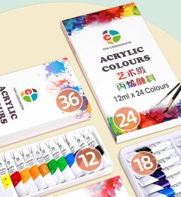 Conjunto de tinta guache acrílico não tóxico para crianças, ferramentas para aquarela, arte iniciante, cores ricas, grande capacidade, 12ml - Image 2