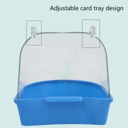 Caixa banho para pássaros pequenos, banheira suspensa, acessórios para gaiola pássaros, design transparente - Image 2
