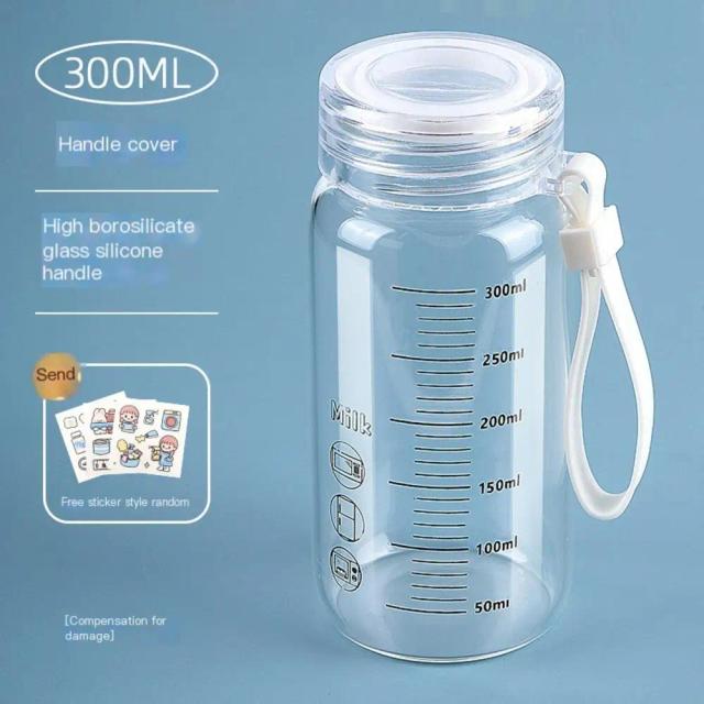 Garrafa de Vidro com Balança: Porta-Copos de Água Portátil e Resistente ao Calor para Homens e Mulheres