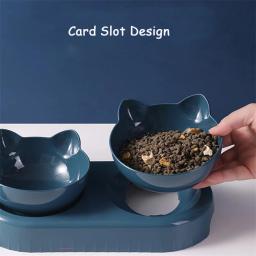 Alimentador triplo para animais de estimação, tigelas duplas 2 em 1 com garrafa automática, design inclinado e giratório para gatos e cães - Image 4