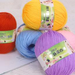 Fio De Seda Para Tricô Manual, Fio De Crochet De Algodão, Tricots, Meias De Malha DIY, Cobertor De Suéter, 1Pc, 50g - Image 5