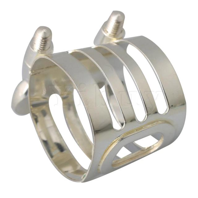 Conjunto de 10 Placas de Bocal Yibuy-B-Flat Prata com Ligadura para Clarinete e Acessórios de Sopros - 29x25mm