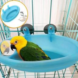 Gaiola De Banho De Pássaro Espelhado Com Espelho, Bacia Do Papagaio, Suprimentos De Chuveiro, Brinquedos Papagaio, Acessórios Para Animais De Estimação - Image 1