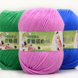 Fio De Seda Para Tricô Manual, Fio De Crochet De Algodão, Tricots, Meias De Malha DIY, Cobertor De Suéter, 1Pc, 50g - Image 4