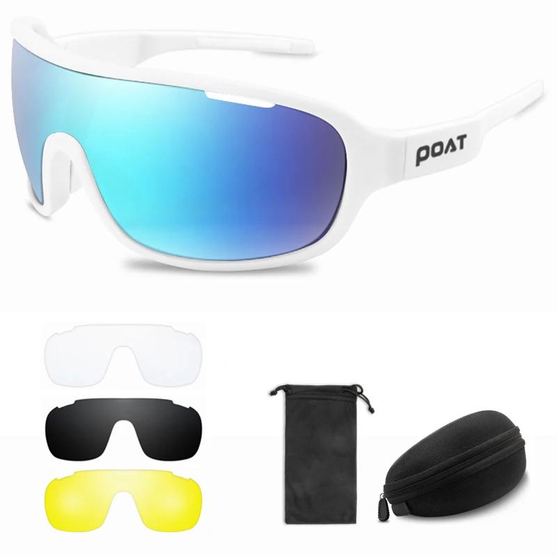 POAT Ciclismo Óculos com Case, Outdoor Sports Eyewear, bicicleta Óculos de sol, MTB Óculos, Moda Bicicleta, UV400, 4 Lens - Image 1