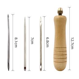 Agulha de costura de couro de lona awl com alça de cobre, 50m fio de cabo de náilon para ferramentas de costura de couro artesanal sapato reparação de couro - Image 5