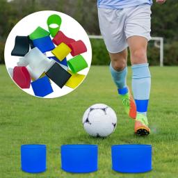 1 par caneleiras futebol, tiras silicone, suporte prático para caneleiras, faixas para futebol, corrida, ciclismo, - Image 5