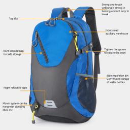 Mochila de viagem grande 40L com capacidade para homens e mulheres, bolsa ao ar livre à prova d'água, montanhismo, ciclismo, caminhadas, mochila esportiva - Image 4