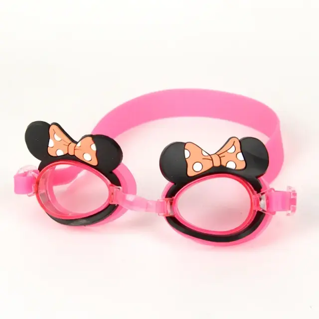 Óculos de Natação Minnie Mouse para Crianças em Silicone Antinevoeiro e à Prova d'Água para Praia e Piscina