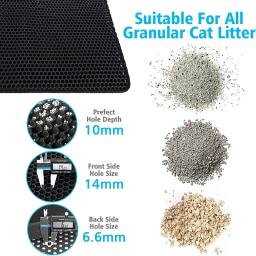 Impermeável dupla camada pet litter mat, caixa de vaso sanitário gato, areia antiderrapante, lavável suprimentos limpos - Image 3