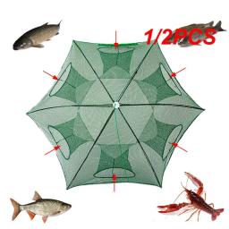 Rede de pesca dobrável automática portátil, captura iscas de peixe, armadilha para peixes, camarão, minnows, caranguejo, armadilhas de malha, 1 pc, 2pcs - Image 1