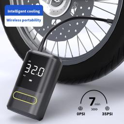 USB recarregável bicicleta pneu Inflator, Bomba inflável elétrica com válvula Schrader, Válvula Presta para moto moto, 150PSI - Image 5