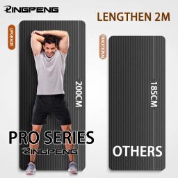 Tapete esportivo grosso de 200 cm x 90 cm Tapete de fitness grosso para yoga pilates e meditação com alça portátil ideal para yoga esportivo antiderrapante perfeito para exercícios e fácil de transportar - Image 2